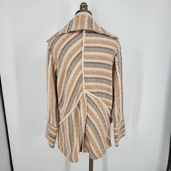 Soft Surroundings Rayadas Jacquard Zip Up Jacket Geometric Stripes Boho Medium - Picture 3 of 11